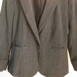 Loft Modern Gray Herringbone Blazer